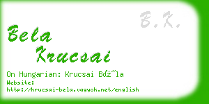 bela krucsai business card